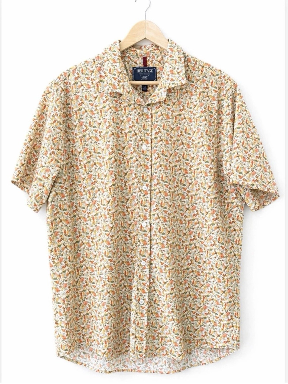 Heritage Report Collection Men’s XL Leaf Print 4‎ Way Stretch Short Sleeve Shirt